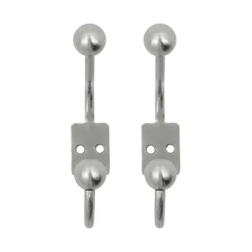 Ball hook 2-pack - Silver finish, Ø7x13 cm - House Doctor