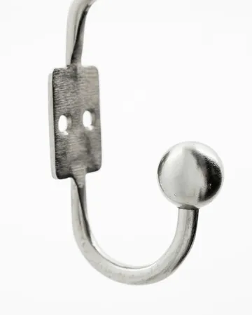 Ball hook 2-pack - Silver finish, Ø7x13 cm - House Doctor