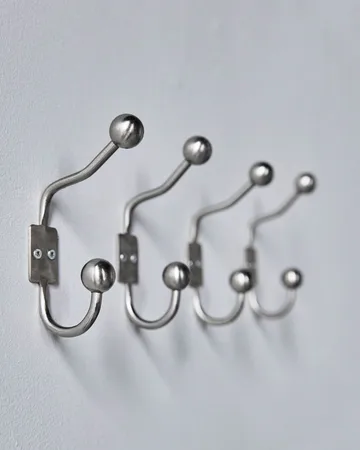 Ball hook 2-pack - Silver finish, Ø7x13 cm - House Doctor