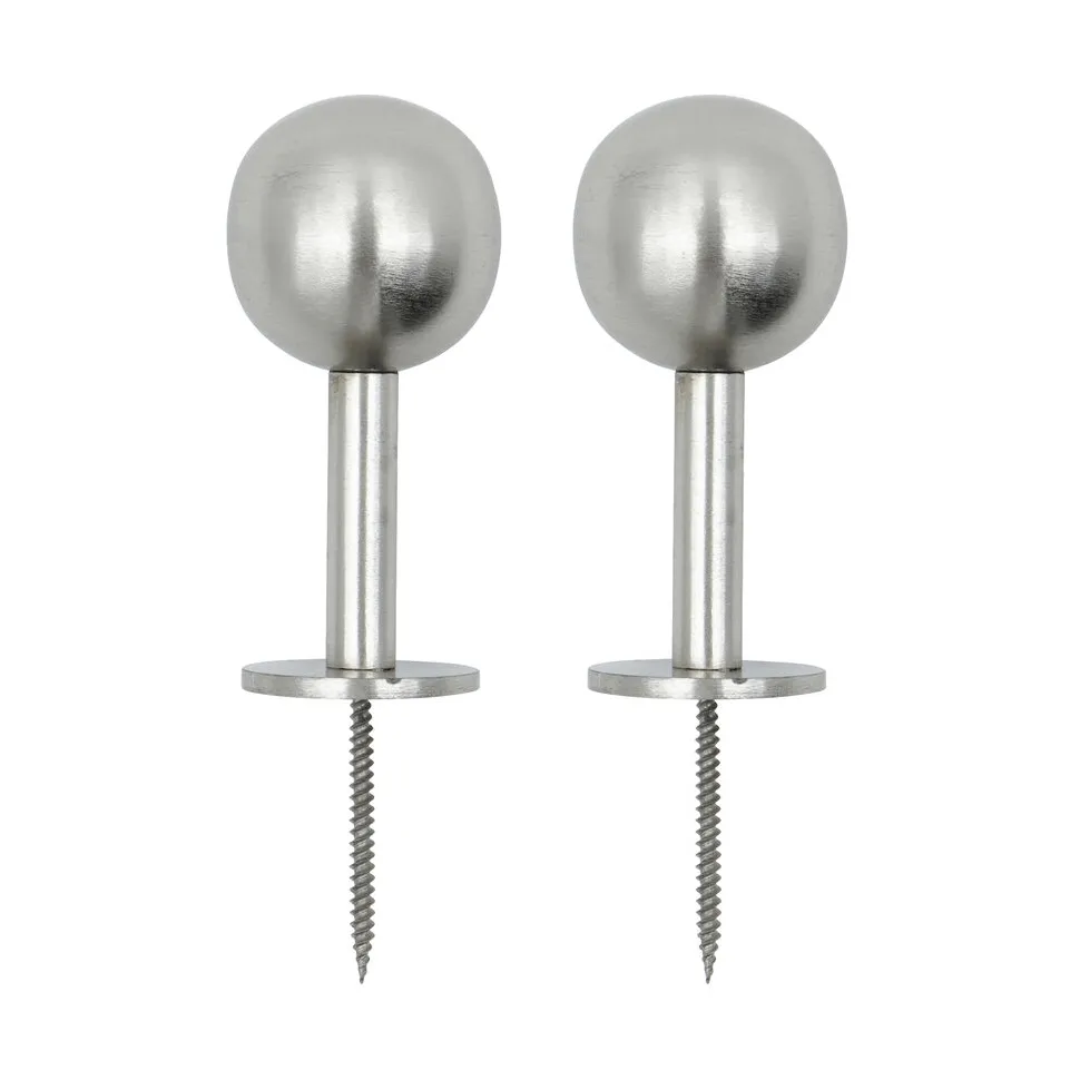 Ball hook 2-pack, Silver finish, Ø8x4 cm House Doctor