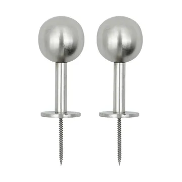Ball hook 2-pack - Silver finish, Ø8x4 cm - House Doctor