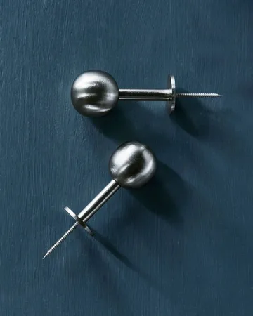 Ball hook 2-pack - Silver finish, Ø8x4 cm - House Doctor