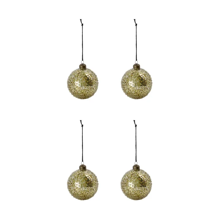 Chosen Christmas bauble Ø8 cm 4-pack - Gold - House Doctor