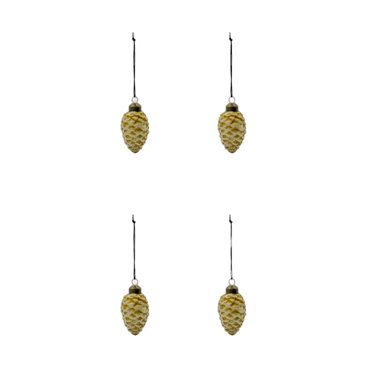 Cone Christmas ornament 4-pack - Gold - House Doctor