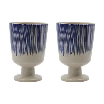 Diva mug on foot 25 cl 2-pack - Off white-Blue - House Doctor