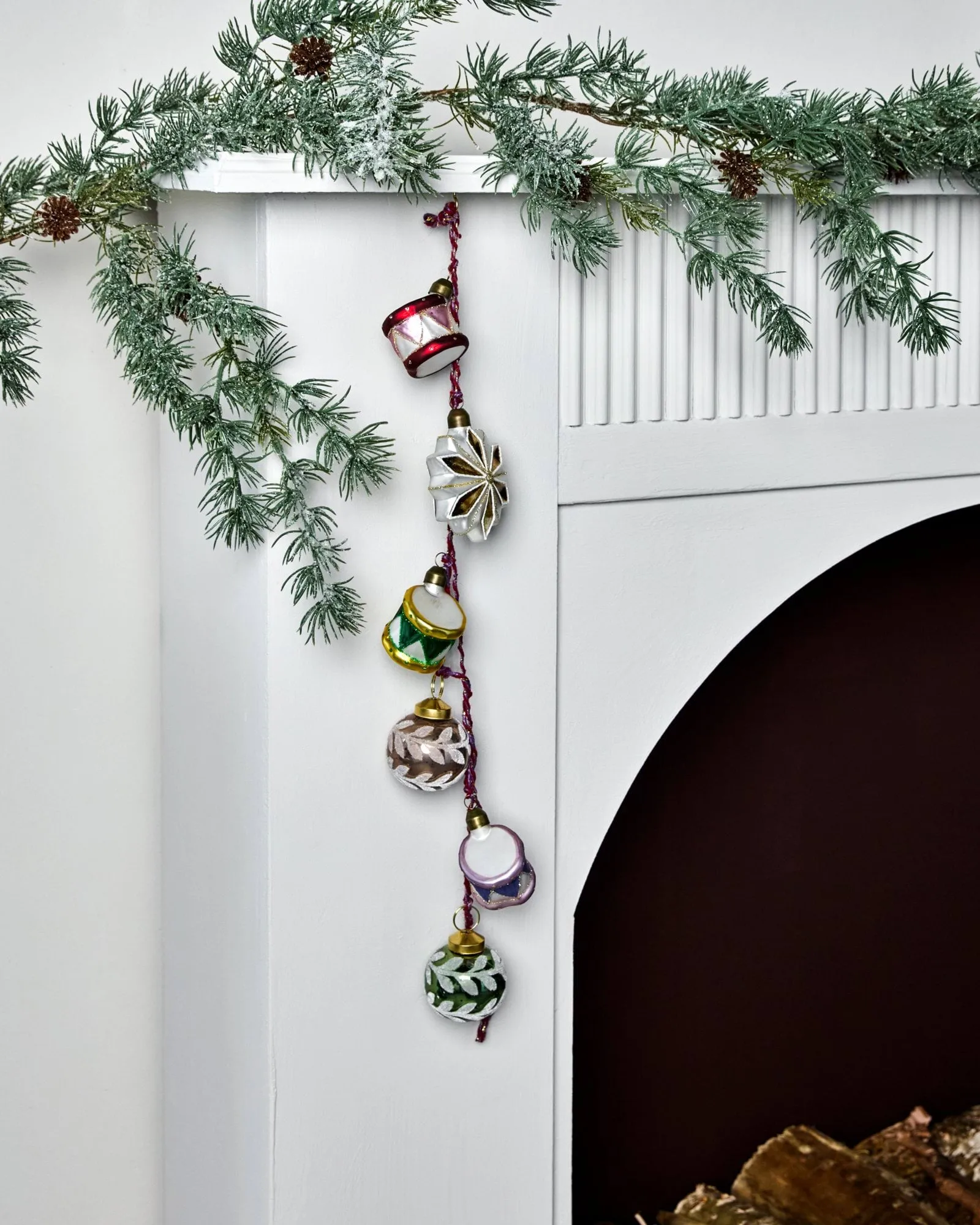 Drum Christmas hanging 3 pieces, Blue, green, dusty red House Doctor