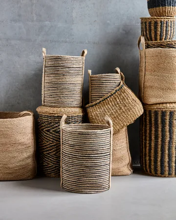 Dungi storage baskets 3-pack - Black-natural - House Doctor