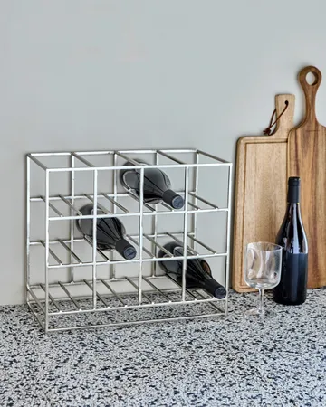 House Doctor wine rack 12 bottles 41x35 cm - Silver finish - House Doctor
