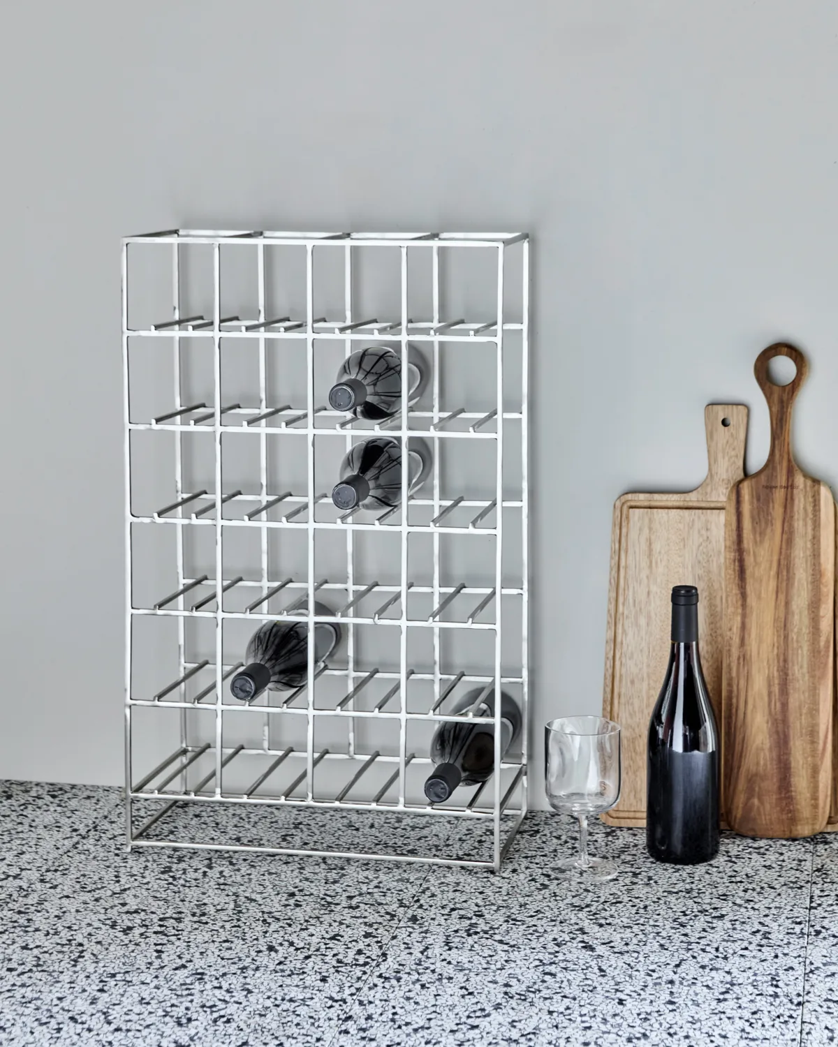 House Doctor wine rack 24 bottles 41x67 cm, Silver finish House Doctor