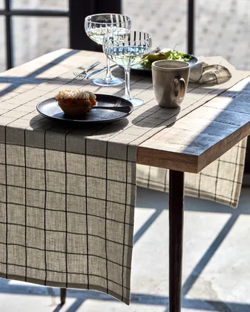 Join runner 40x140 cm - Black-off white - House Doctor