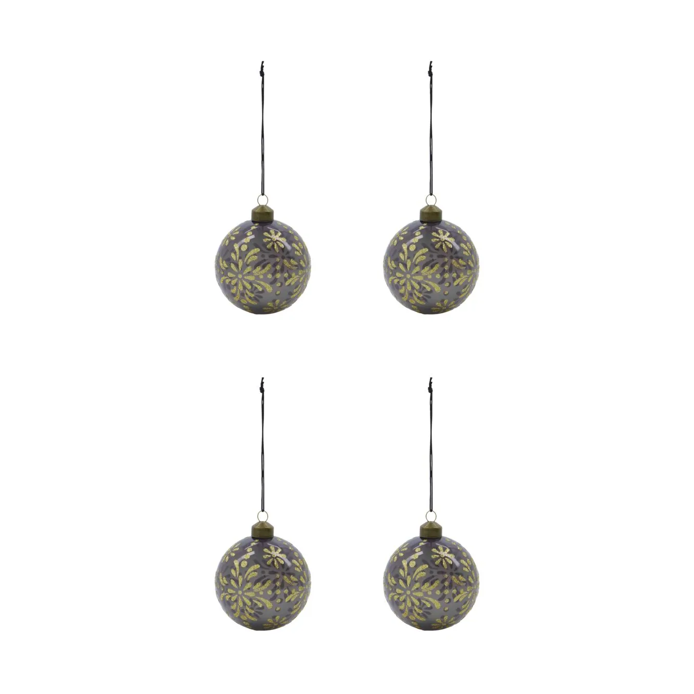 Mente Christmas bauble Ø8 cm 4-pack, Grey House Doctor
