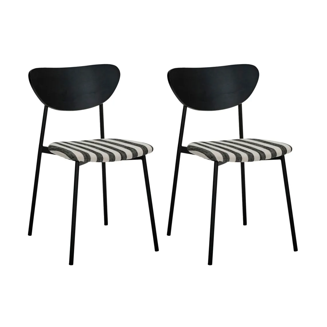 Must chair with seat 2-pack, Black and white House Doctor