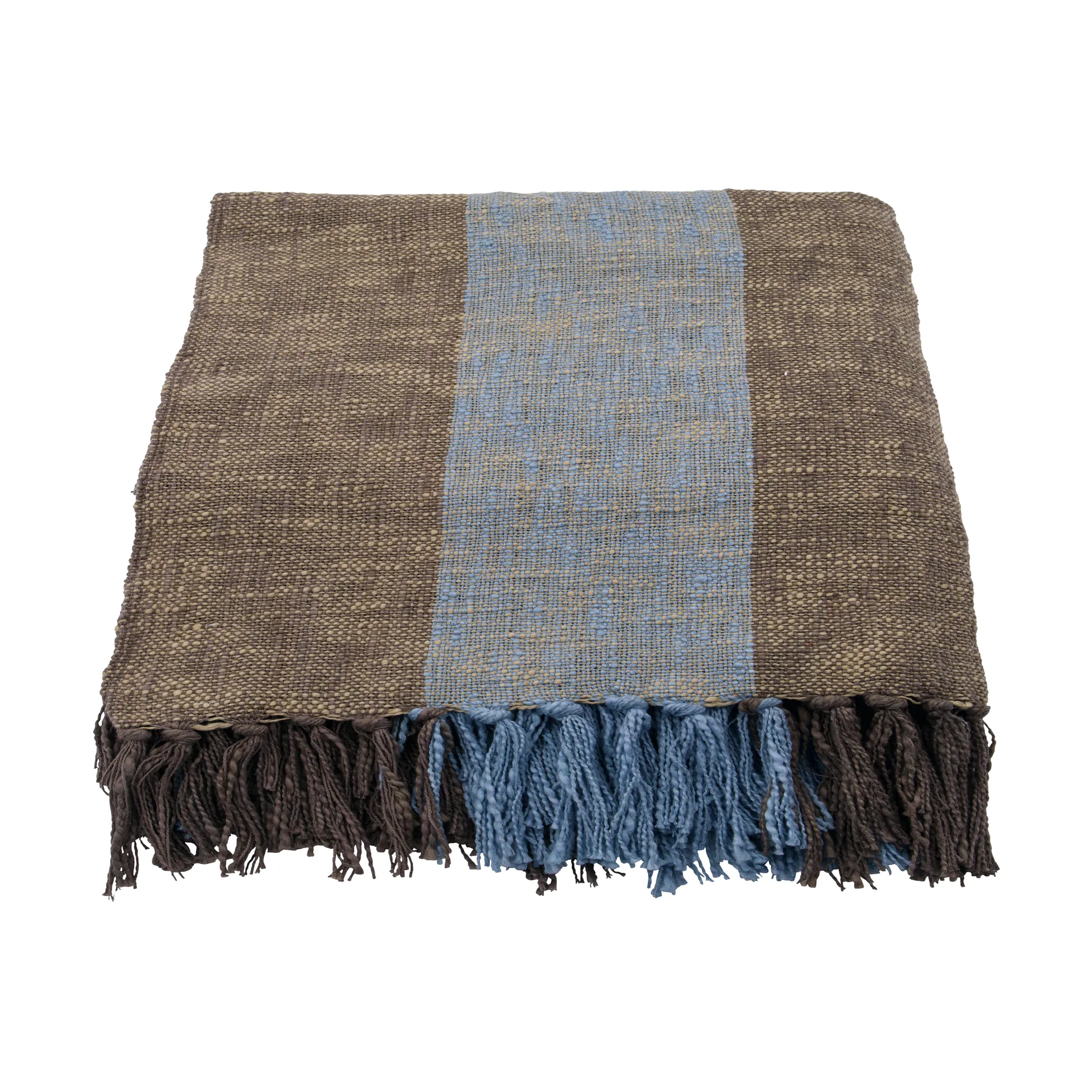 Ponra throw 130x180 cm, Brown-Light blue House Doctor