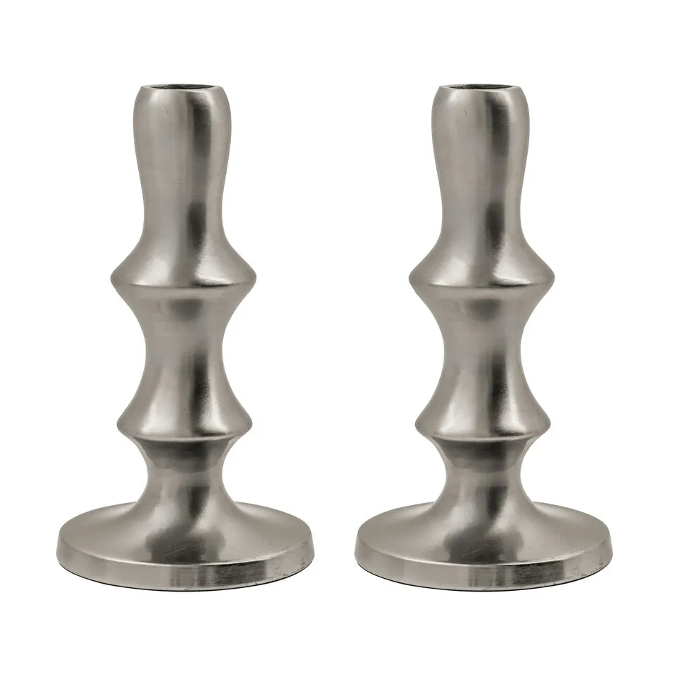 Reese candle holder 2-pack, Silver finish House Doctor