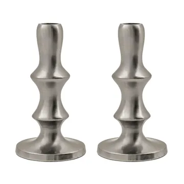Reese candle holder 2-pack - Silver finish - House Doctor