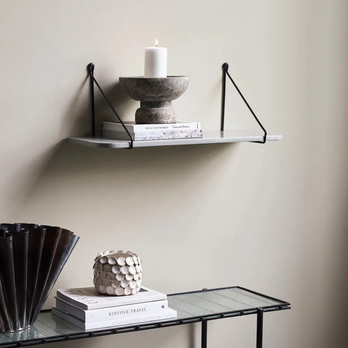 Rib shelf 70 cm, grey House Doctor