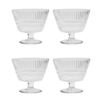 Slots dessert bowl 4-pack - Clear - House Doctor