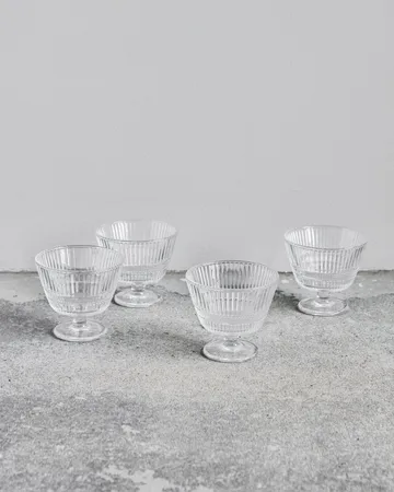 Slots dessert bowl 4-pack - Clear - House Doctor