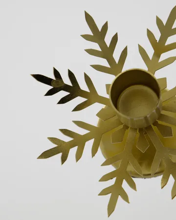 Snowflake candle holder 2-pack - Antique brass color - House Doctor