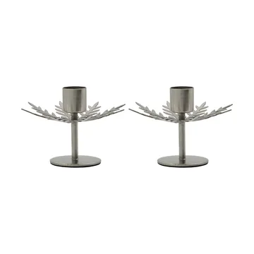 Snowflake candle holder 2-pack - Silver finish - House Doctor