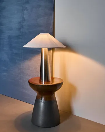Soffi table lamp - Brushed silver-Off-White, Ø42x48 cm - House Doctor