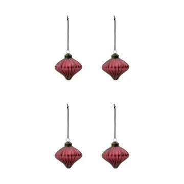 Spin Christmas ornament 4-pack - Dusty red - House Doctor