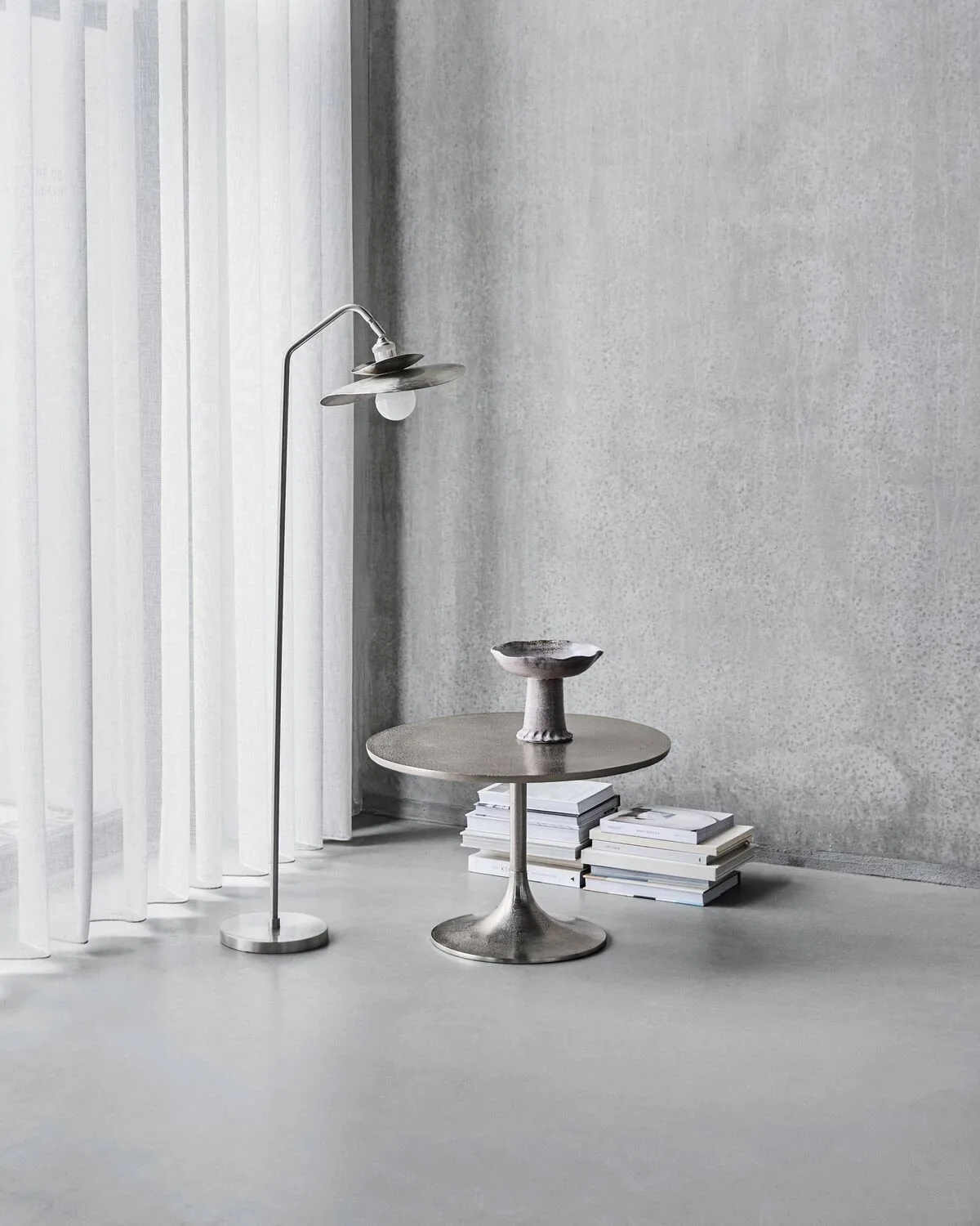 Stand floor lamp, Brushed silver colour, 129.5 cm House Doctor