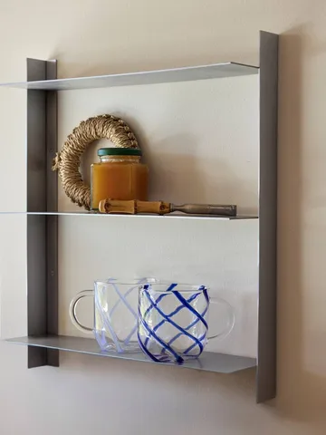 Acier shelf - Nickel, 41x46x11 cm - Hübsch