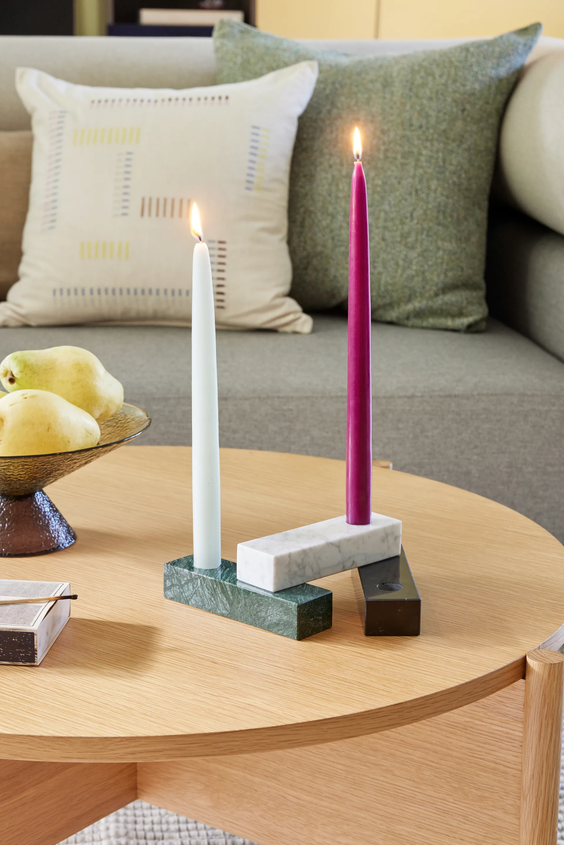 Brick candle holder, Black Hübsch