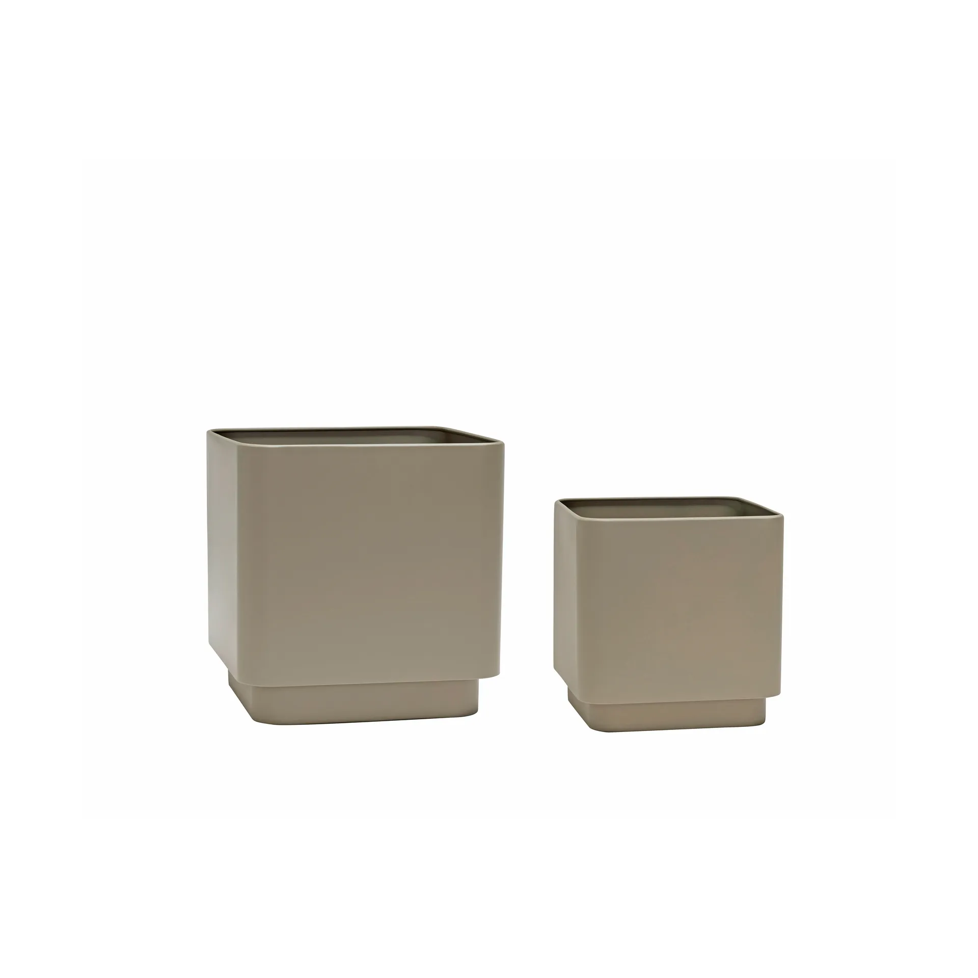 Cube pot set 2 pieces, Brown Hübsch