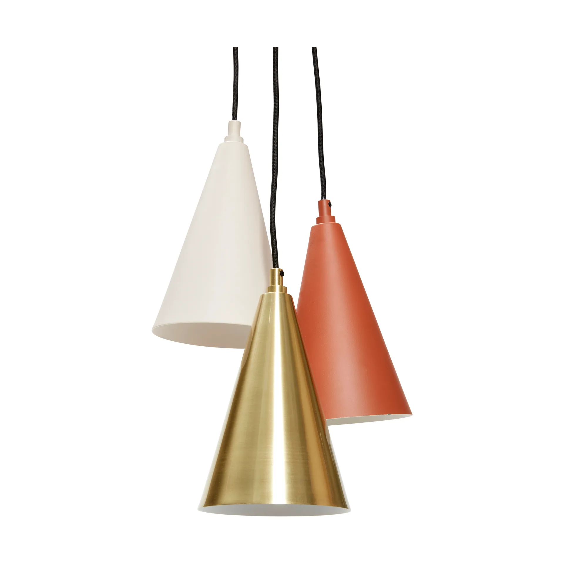 Drop Pendant 3 pcs, Brown-brass-beige Hübsch