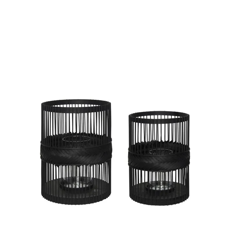 Hexa lanterns 2-pack, Black Hübsch