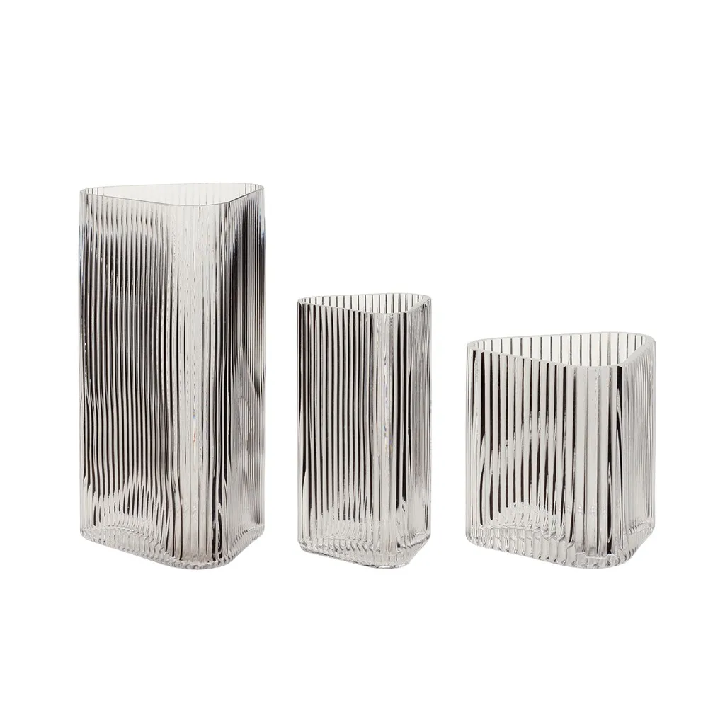 Hübsch vase 3-pack, Clear Hübsch