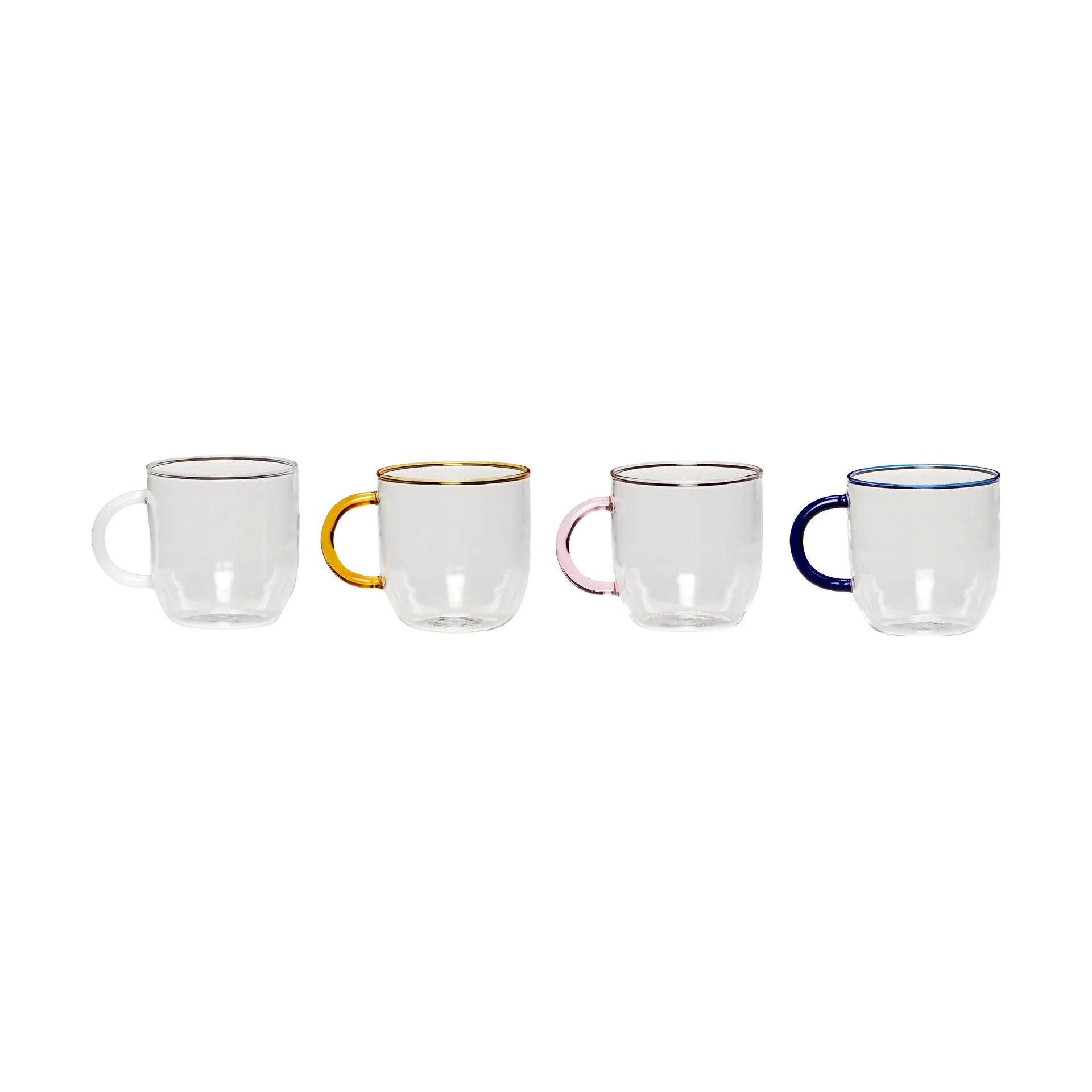 Kiosk glass mug set 4 pieces, Multicolor Hübsch
