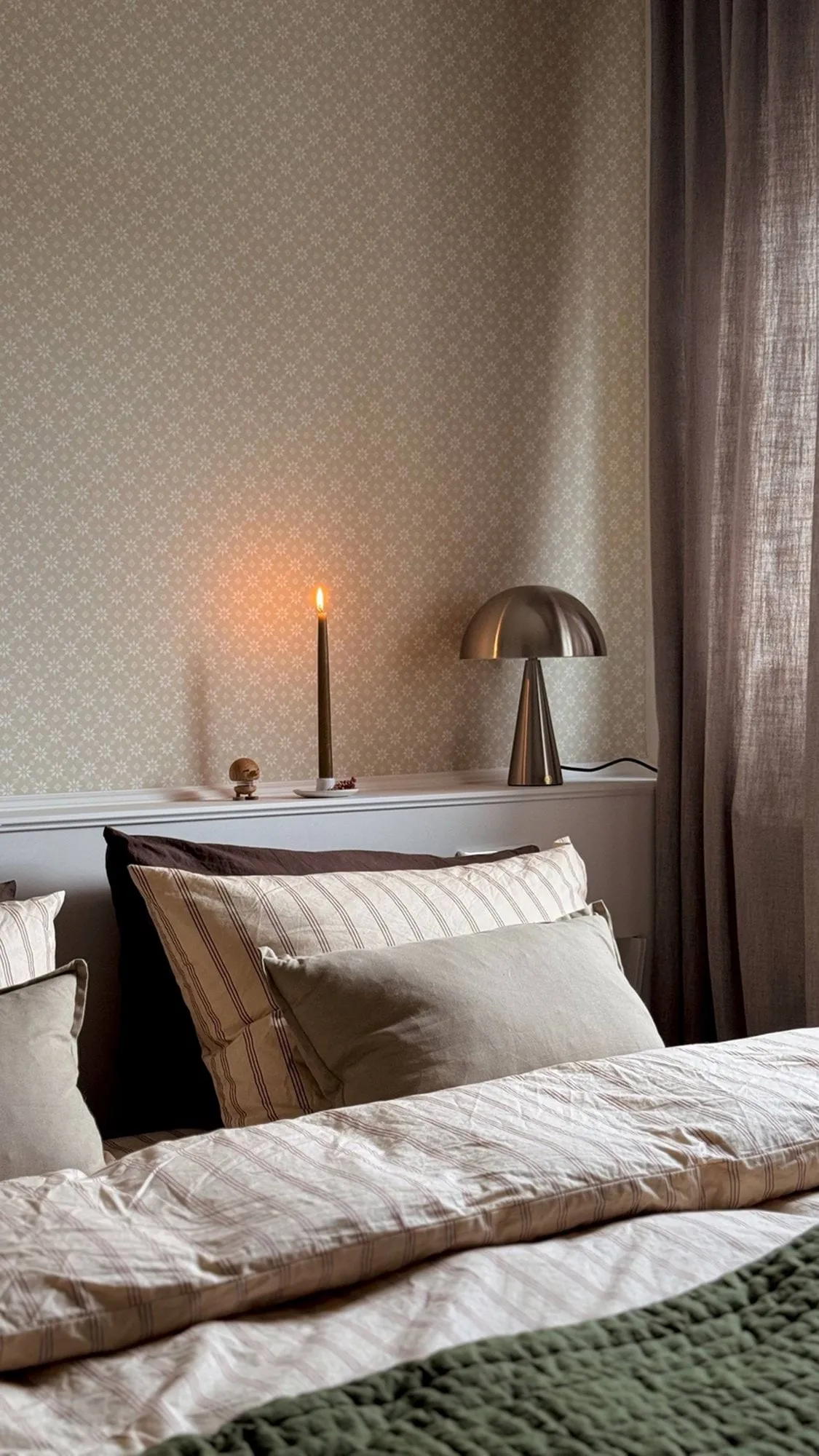 Mush table lamp, Nickel, mini 34 cm Hübsch
