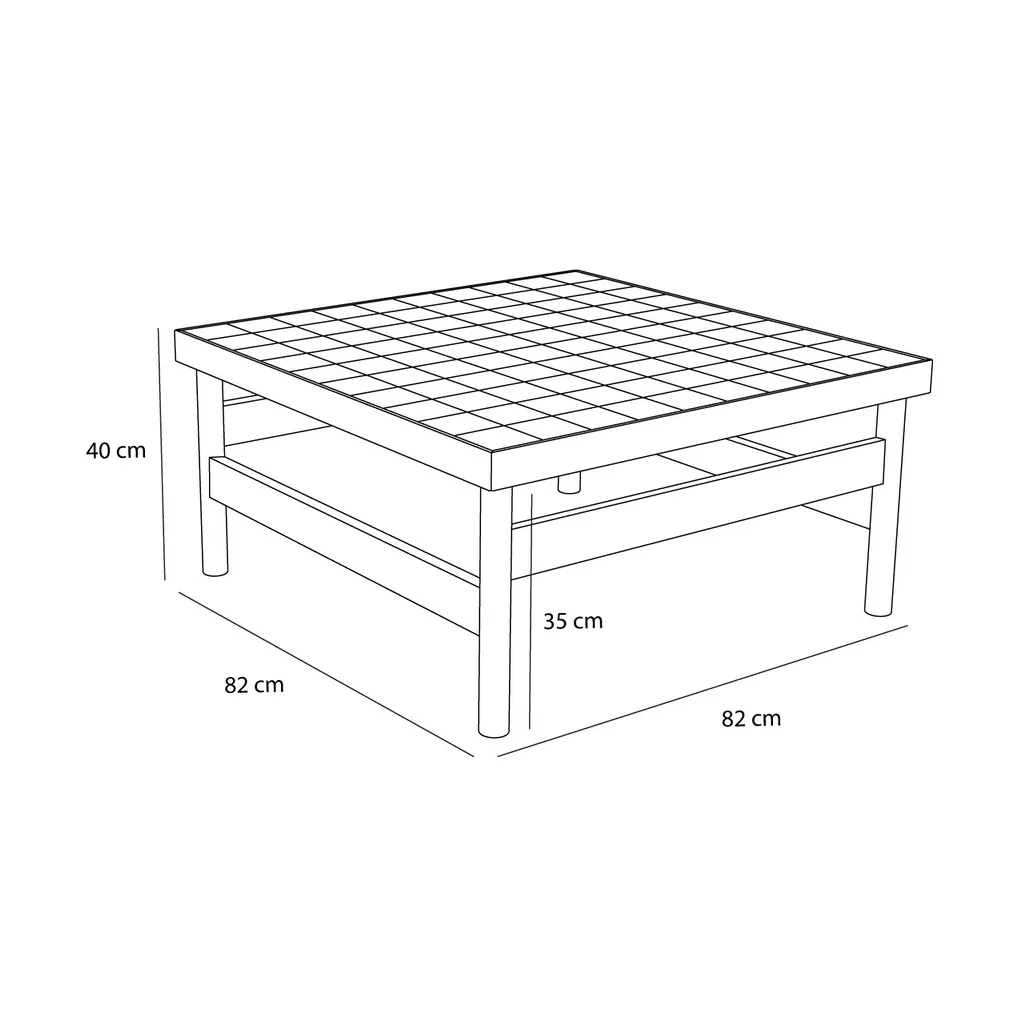 Skak coffee table, Oak, 82x82x40 cm Hübsch
