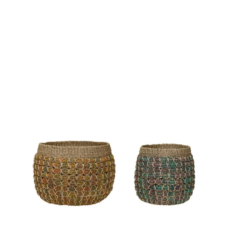 Twist baskets 2-pack, Yellow-green Hübsch