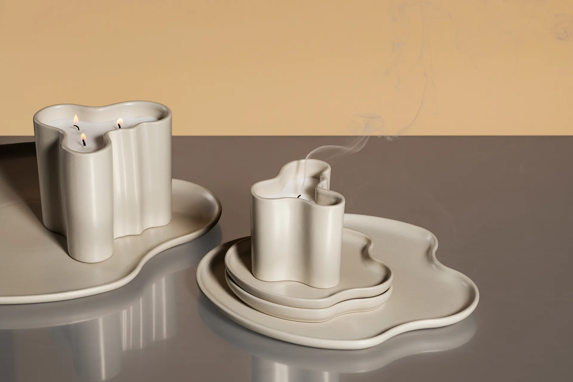 Aalto scented candle 8 cm, Sand Iittala