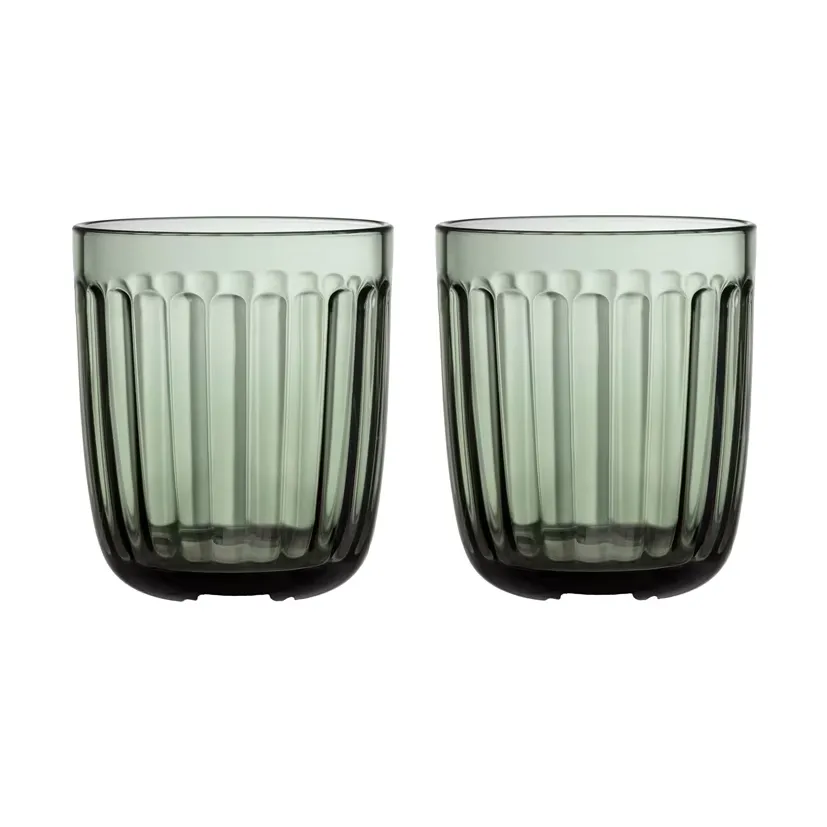 Raami drinks glass 26 cl 2-pack, Pine green Iittala