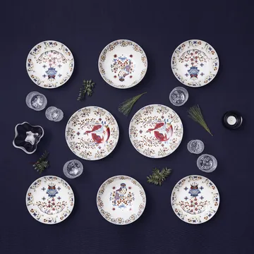 Taika deep plate 22 cm - white pattern - Iittala