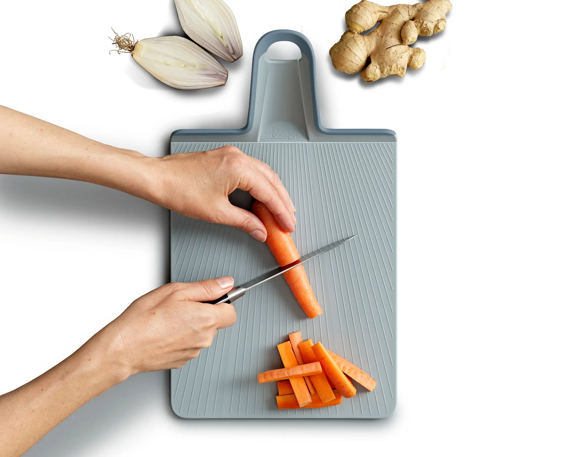 Chop2pot Cutting Board Plus Light Blue, Regular Joseph Joseph