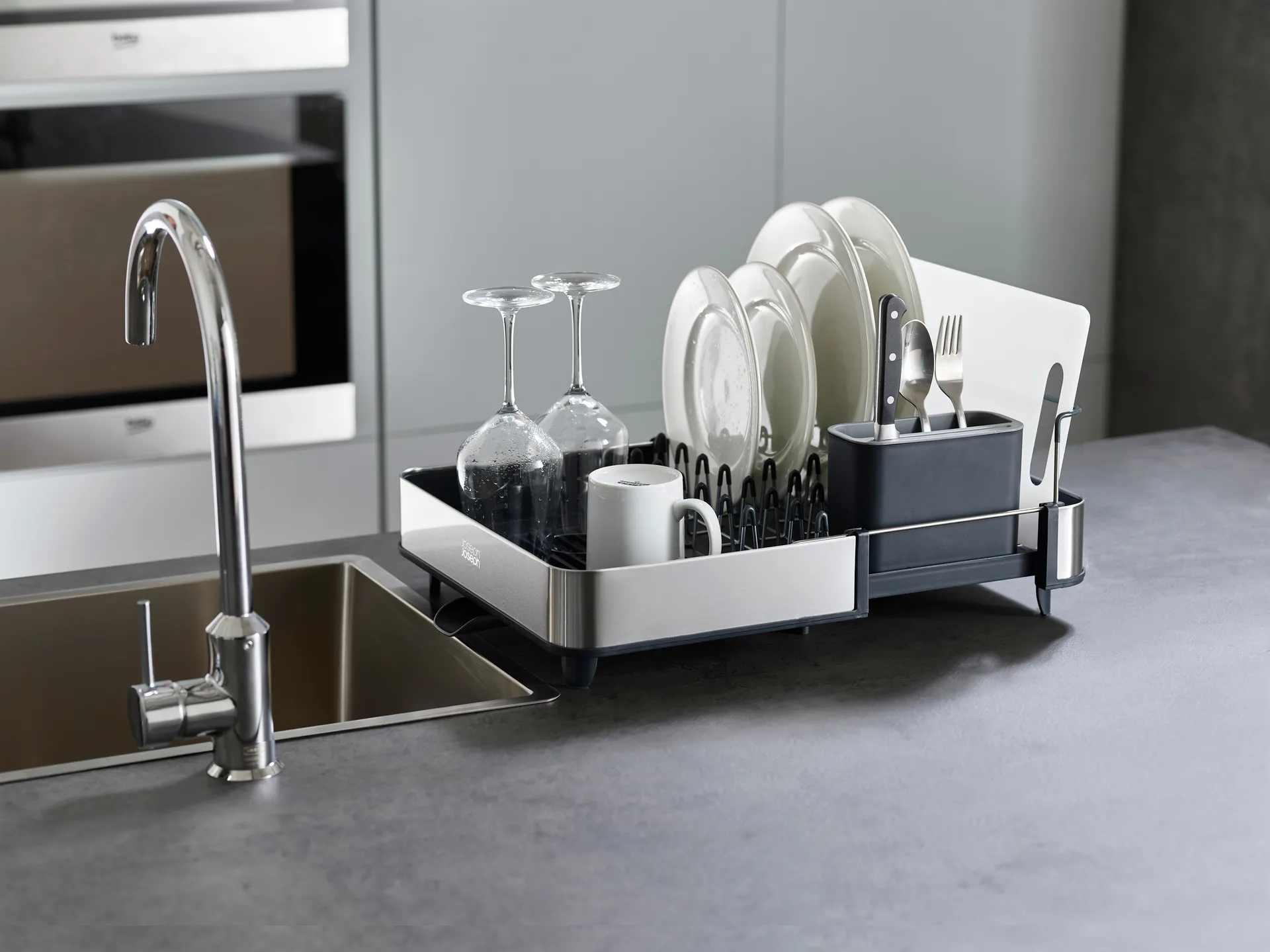 Extend pull-out dish rack 35.3 cm, Grey Joseph Joseph
