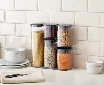 Podium storage jar 5 pieces - Grey - Joseph Joseph