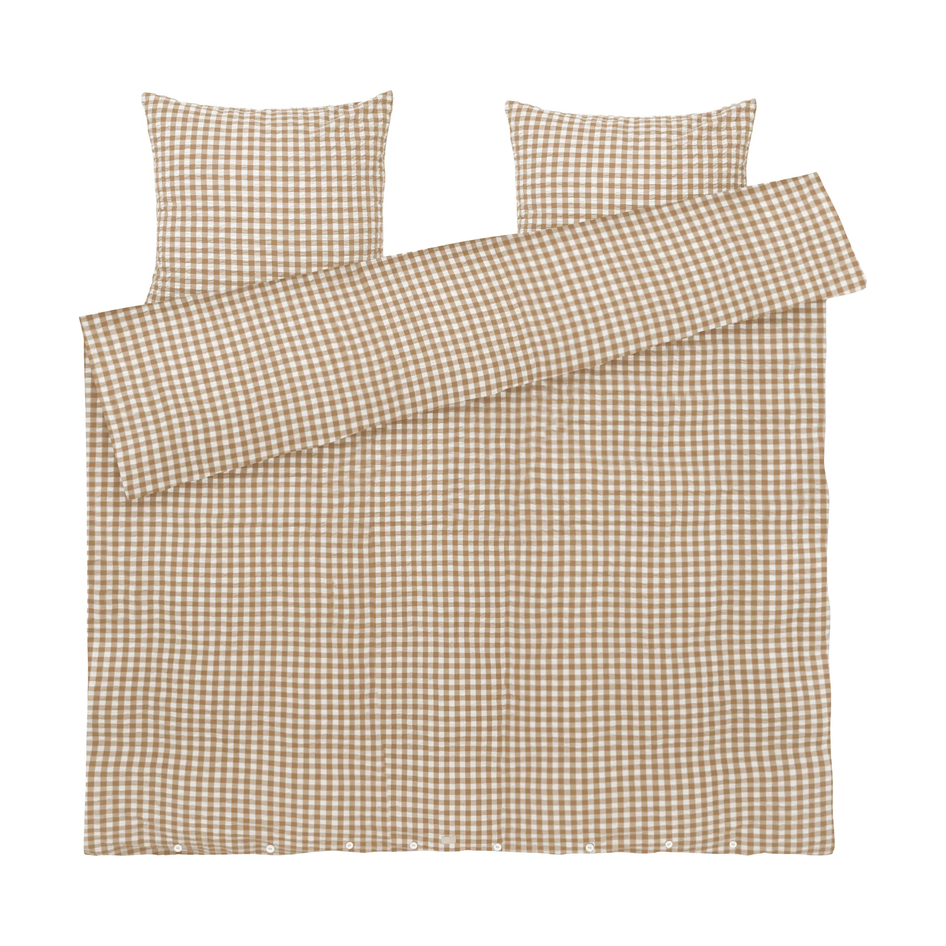 Bæk&Bølge bed set 220x220 cm, Caramel-offwhite Juna