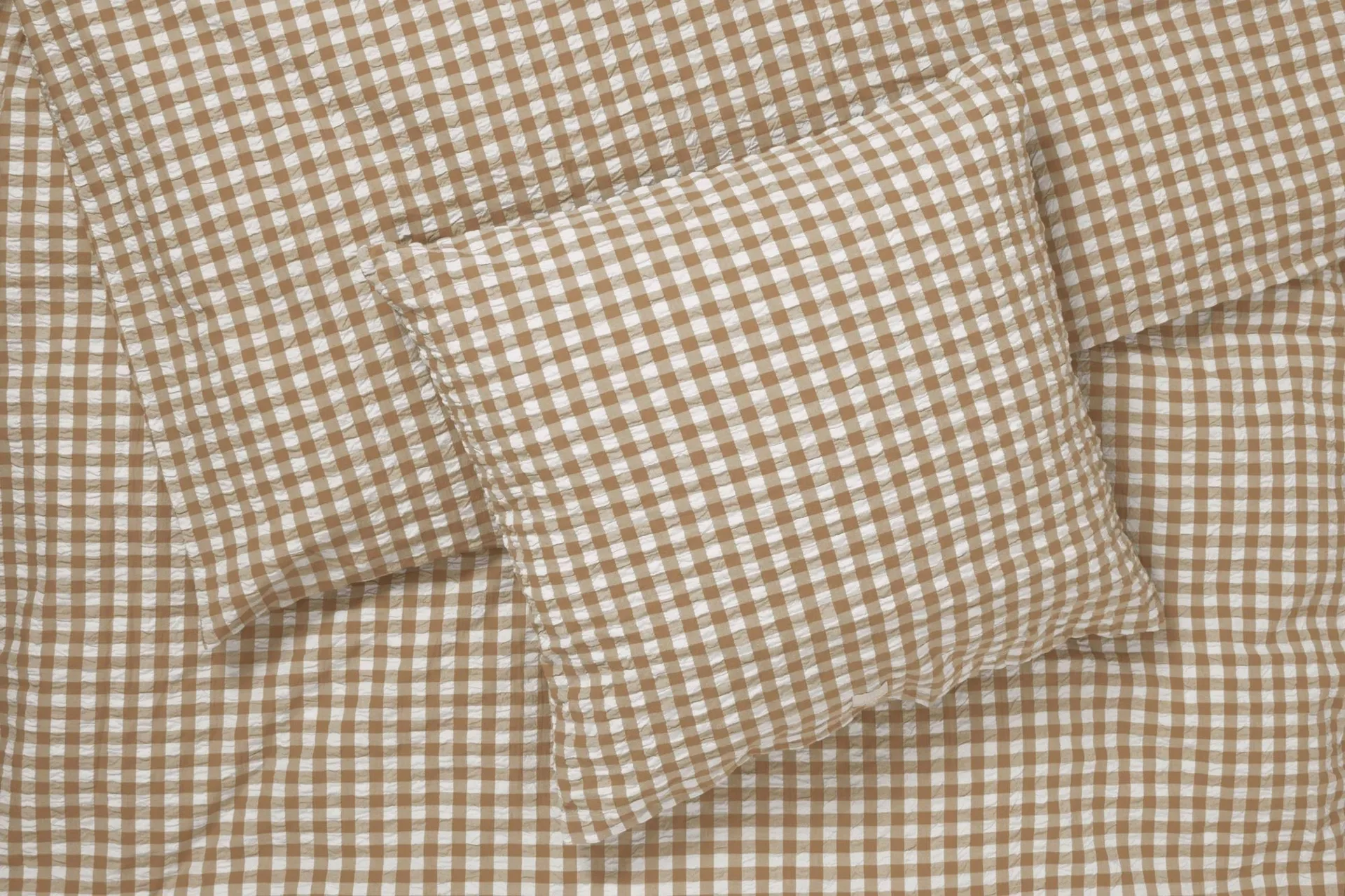 Bæk&Bølge bed set 220x220 cm, Caramel-offwhite Juna