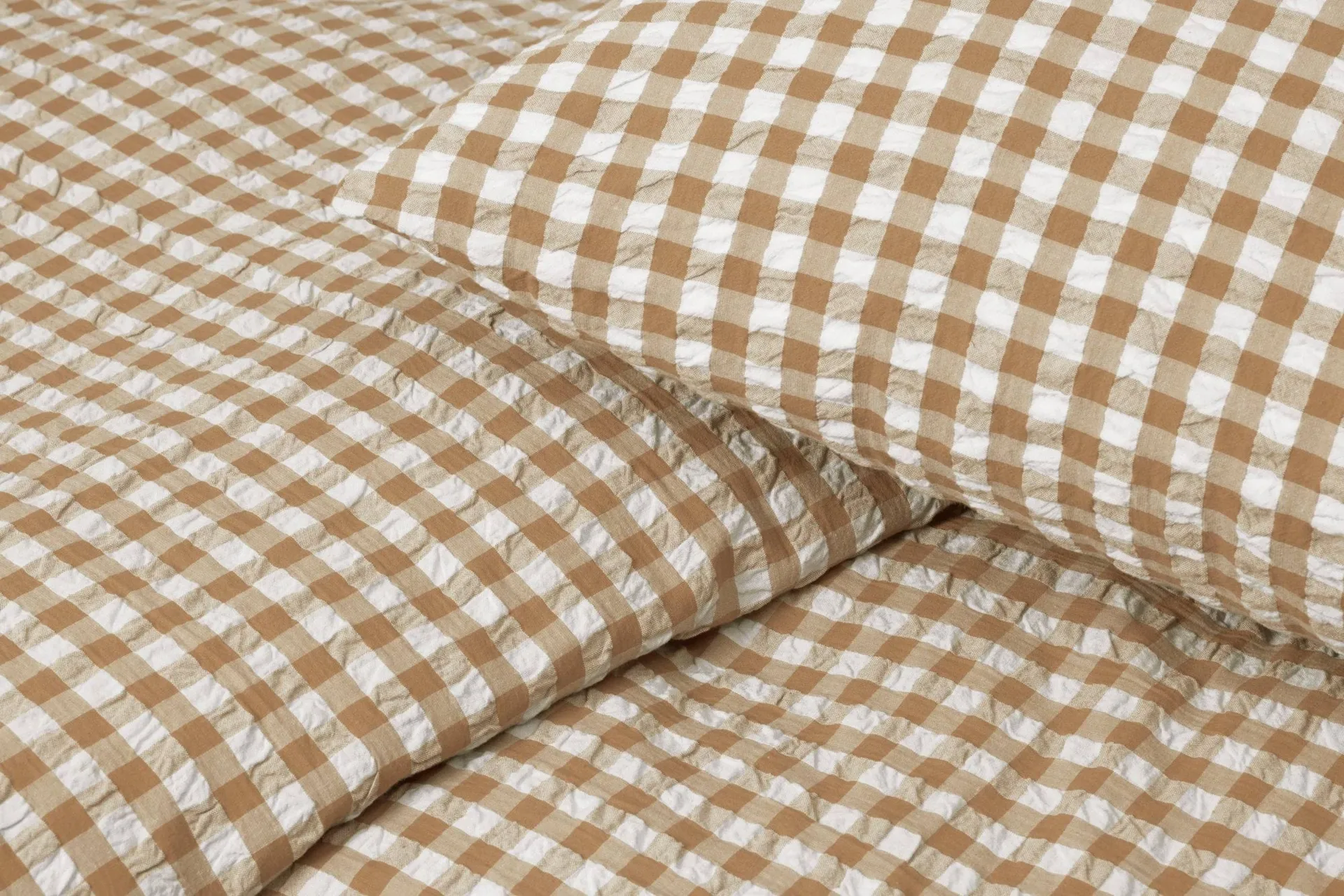 Bæk&Bølge bed set 220x220 cm, Caramel-offwhite Juna