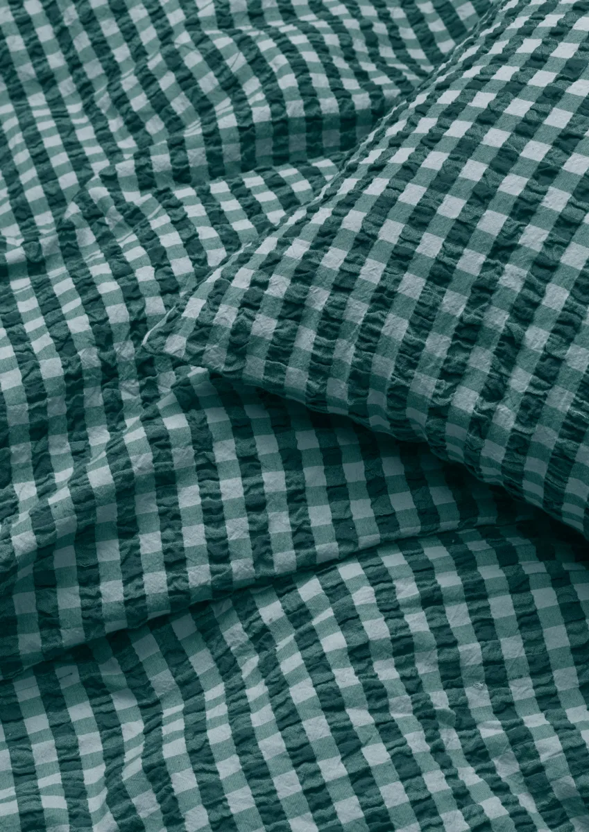Bæk&Bølge bed set 220x220 cm, Green-light blue Juna