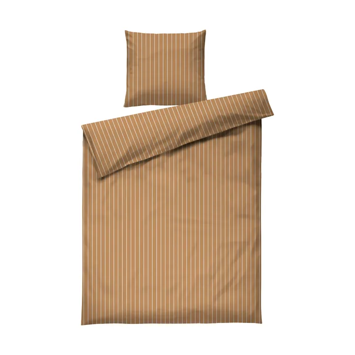 Soft duvet cover set, 150x210/50x60 cm - Caramel-offwhite - Juna