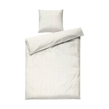 Soft duvet cover set, 150x210/50x60 cm - Offwhite-caramel - Juna