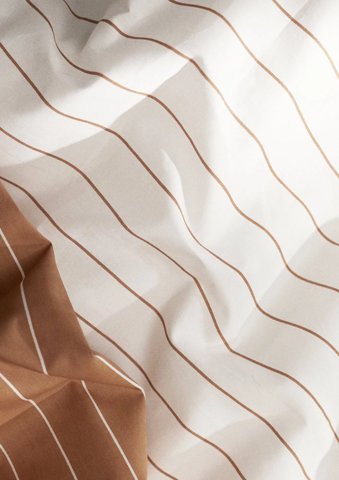 Soft duvet cover set, 150x210/50x60 cm, Offwhite-caramel Juna